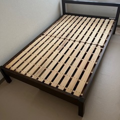 【引き取り限定】無印良品 セミダブルベッド 引出し二個付