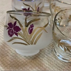 昭和レトロ　金細工グラスセット　８点
