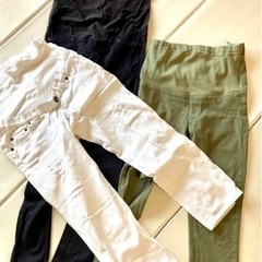 マタニティウェア　ズボン3着、ワンピース2着