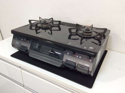 (12/4受渡済)YJT5737【RINNAI/リンナイ ガスコンロ LPガス】極美品 2020年製 RTE640BK2R 家電 キッチン レンジ ガステーブル 右側強火 ホーロー