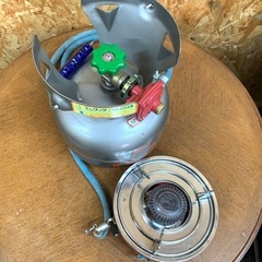 動作品　ミニクック 小型LPガス調理器セット LPガス　アウトドア　キャンプ　釣り　等　持ち運び便利♪ 中古の画像
