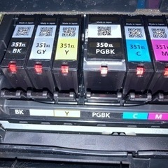 値下げ！年賀状印刷も！中古Canon MG7530 インクジェットプリンター用純正大容量インクタンク6本　本体おまけの画像