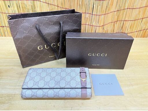 グッチ 長財布 GGスプリーム レディース 二つ折り 財布 ベージュ ピンク 309760 493075 GUCCI ☆ 札幌市 豊平区 平岸