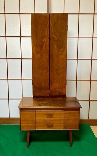 昭和レトロ　三面鏡　ドレッサー　北海道家具　アンティーク工芸品　時代物