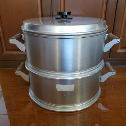 2段蒸し器　アルミ　羽釜で
