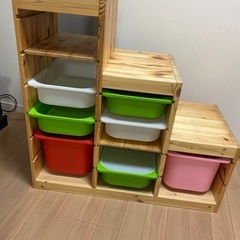 IKEAの木製オモチャ入れ譲ります