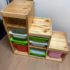 IKEAの木製オモチャ入れ譲りますの画像
