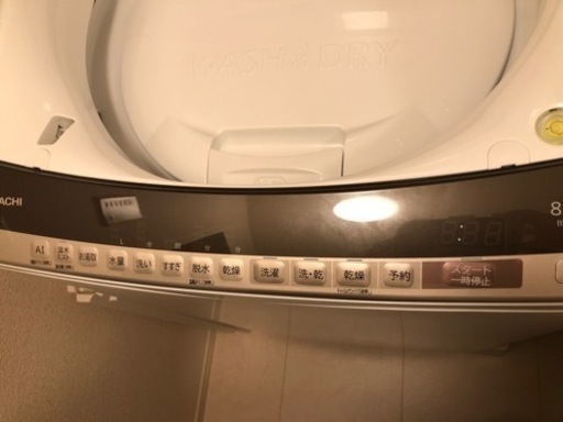 HITACHI BW-DV80E形2020年製洗濯機 30,000円