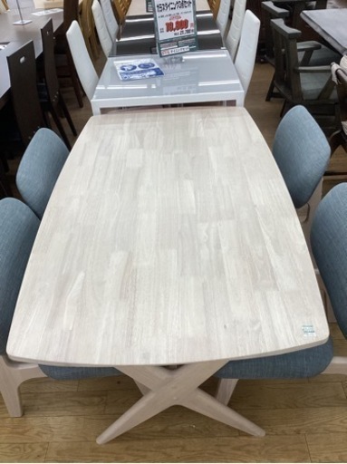 KK-36【新入荷　リサイクル品】人気商品　ニトリ　リラックスワイド160 ダイニング5点セット　白系