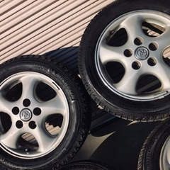 冬タイヤ 195/55R15 トヨタ純正プリウスα等用PCD114.3アルミ付スタッドレス バリ山4本組の画像