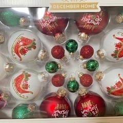 新品★クリスマスオーナメント　赤メインの緑白の画像