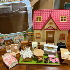 ★お取引き中です★沢山のお問合わせありがとうございました🙇‍♀️シルバニアファミリー 家、家具、人形セットの画像