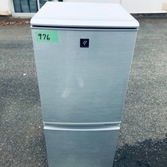 976番 シャープ✨ノンフロン冷凍冷蔵庫✨SJ-PD14W-S‼️