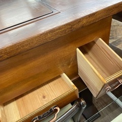 ★477 囲炉裏テーブル 銅炉付き 引き出し付き 火鉢 ジャパニーズモダン 座卓 座敷机　【リサイクルマート鹿児島宇宿店】の画像