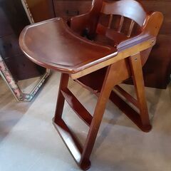 木製 ハイチェア ベビーチェア 天然木 折りたたみ　/MJ-0041 南の画像