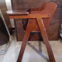 木製 ハイチェア ベビーチェア 天然木 折りたたみ　/MJ-0041 南の画像
