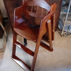 木製 ハイチェア ベビーチェア 天然木 折りたたみ　/MJ-0041 南の画像