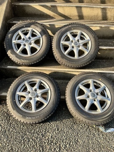山形発★ スタッドレス Ｍｉｌｌｏｕｓ　アルミホイール　１４　５．５ｊ　＋４０　シルバー　４穴１００ DUNLOP WINTERMAX02 145／80Ｒ13 75Qタイヤ 4本★ 現状渡し★  売り切り★