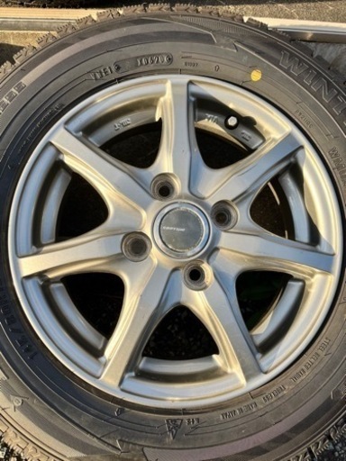 山形発★ スタッドレス Ｍｉｌｌｏｕｓ　アルミホイール　１４　５．５ｊ　＋４０　シルバー　４穴１００ DUNLOP WINTERMAX02 145／80Ｒ13 75Qタイヤ 4本★ 現状渡し★  売り切り★