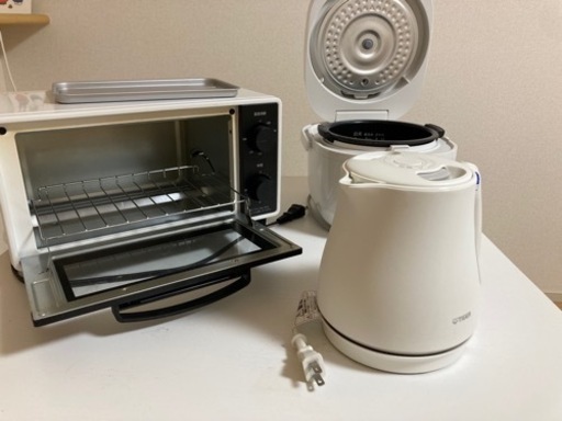 【状態良好小型家電まとめ売り】トースター・炊飯器・瞬間湯沸かし器