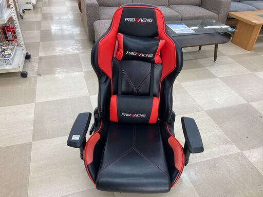 座椅子型ゲーミングチェア　PRORACING　ﾌﾞﾗｯｸ×ﾚｯﾄﾞ