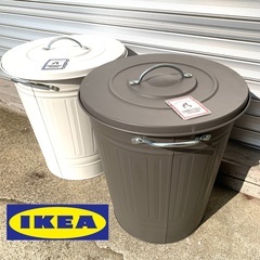 中古 ふた付きがうれしい♪シンプルで使いやすいIKEAのゴミ箱　...