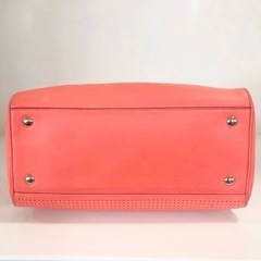 【美品‼️】COACH コーチ　ハンドバッグ　サーモンピンク系　本革製　レザー　レディース　バック　カバン　鞄の画像