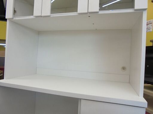 札幌白石区 レンジボード 幅87.5×奥行45×高さ180cm レンジ台 食器棚 白 ホワイト 収納家具 本郷通店