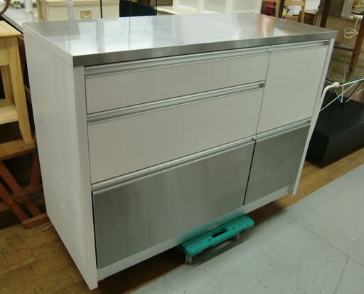 R052 トップステンレスキッチンカウンター、キッチンボード、幅120cm