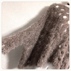 ご購入者様決定꒰D-LOOP꒱シャギー ドルマンアシメニット ポンチョ 茶系