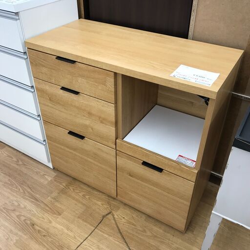 ★ジモティ割あり★ ニトリ レンジ台 カウンター エトナ ナチュラル H85×W88×D41 クリーニング済み KJ1017