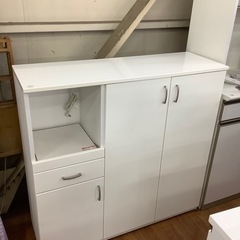 キッチンカウンター　レンジ台付き　ニトリ　ホワイト　縦115×横120×奥40 キッチンカウンター レンジ台付き ニトリ ホワイト 縦115×横120×奥40