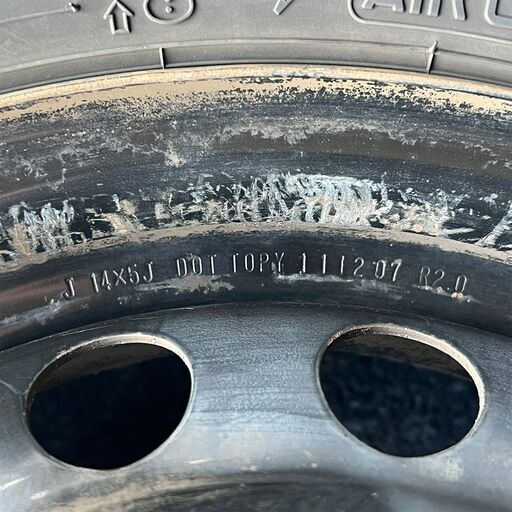 【中古/売り切り特価】14インチ ホイール付スタッドレスタイヤ4本セット 175/65R14 グッドイヤー アイスナビ 14×5J 4穴 ホンダフィット等
