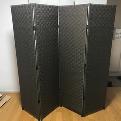 4面パーテーション 茶色