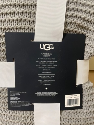 【UGG】 毛布 178×127cm リバーシブル ブランケット カメロン ニット