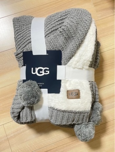 【UGG】 毛布 178×127cm リバーシブル ブランケット カメロン ニット
