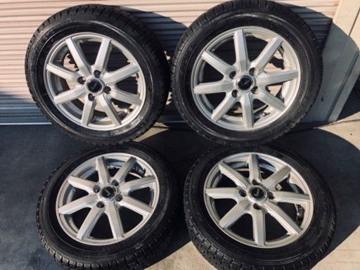 冬タイヤ 155/65R14 アルミ付きバリ山スタッドレス4本組