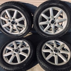 冬タイヤ 155/65R14 アルミ付きバリ山スタッドレス4本組