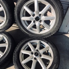 冬タイヤ 155/65R14 アルミ付きバリ山スタッドレス4本組