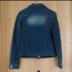 《訳あり》Gジャン デニムジャケット　キッズ　女の子　130 ネイビー　リボンの画像