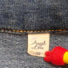 《訳あり》Gジャン デニムジャケット　キッズ　女の子　130 ネイビー　リボンの画像