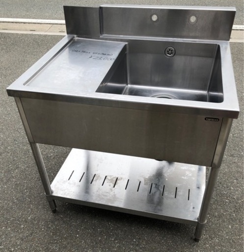 ⭐︎中古品　タニコー　水切り1槽シンク　900×750×850mm  厨房用品⭐︎