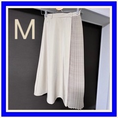 【超美品】GU コンビネーション　サイドプリーツ　スカート　M〜...