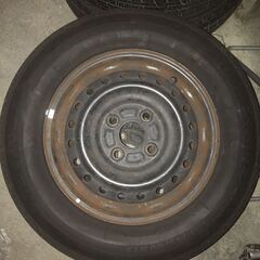 145/80R13 ダイハツ　タント　ブリヂストンネクストリー18年　4本　ムーブ　ハブ径54mm pcd 100 4穴　鉄ホイール エコピアの画像