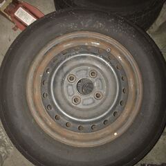 145/80R13 ダイハツ　タント　ブリヂストンネクストリー18年　4本　ムーブ　ハブ径54mm pcd 100 4穴　鉄ホイール エコピアの画像