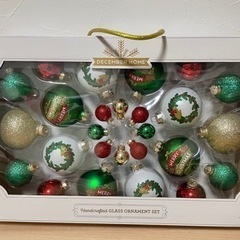 クリスマスオーナメント　緑赤白ゴールド