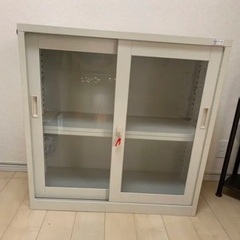 S.K.K オフィス用 キャビネット スチール製の引き違い棚