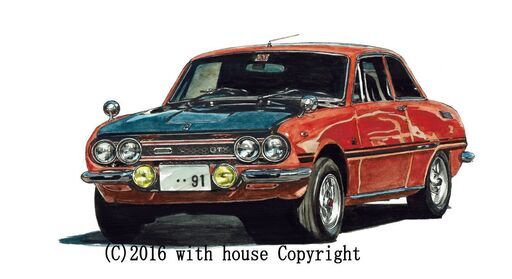 NC-127 いすゞべレットGT 限定版画 直筆サイン有 額装済 作家 平右ヱ門