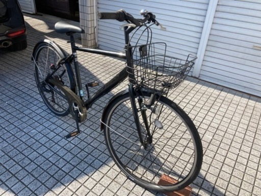 【クロスバイク】オフィスプレス　黒　前カゴ、泥除け、7段変速付　前後タイヤ新品❗️若林自転車　膳所店　SALE中❗️