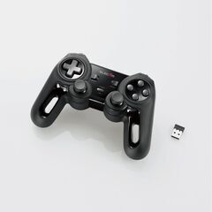 〇PC専用〇　エレコム ワイヤレス ゲームパッド 13ボタン Xinput 振動 連射 高耐久 ブラック JC-U4113SBKの画像